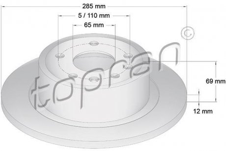Гальмівний диск TOPRAN / HANS PRIES 200949 (фото 1)