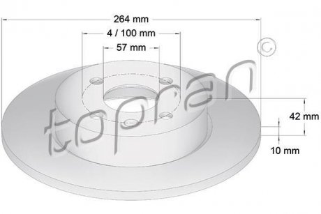 Гальмівний диск TOPRAN / HANS PRIES 206860 (фото 1)
