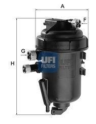 Фильтр топливный FIAT DUCATO 2.0, 2.8 JTD 05-, PEUGEOT BOXER 2.0-2.8 HDI 05- (OE) UFI 5512700 (фото 1)