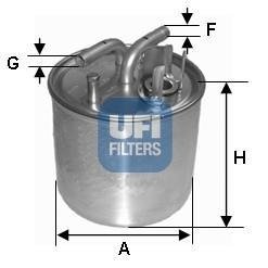 Фильтр топливный AUDI A8 3.0-4.2 TDI 03-10 (OE) UFI 2400200 (фото 1)