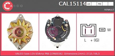 Генератор CASCO CAL15114AS