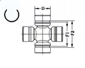 Хрестовина карданного валу (29x49x77) Toyota Hilux 01.08-05.08, Dyna 150 02.10-, Lc120 02.09-, Lc100 04.11- GKN (Lobro) U925