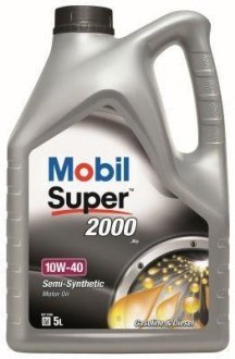 Олива мот 10W40 5L Super 2000 X1 ACEA/A3/B4 VW/501.01/505.00/MB 229.1 MOBIL 151187 (фото 1)