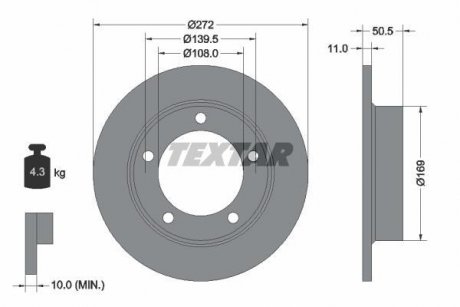 Гальмівний диск TEXTAR 92019900 (фото 1)