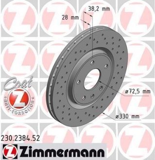Гальмівний диск ZIMMERMANN 230238452