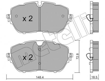 Комплект гальмівних колодок (дискових) METELLI 22-1105-0