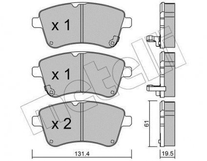 Комплект гальмівних колодок (дискових) METELLI 22-0913-0 (фото 1)