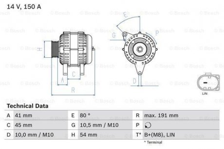 Генератор BOSCH 0986083620 (фото 1)