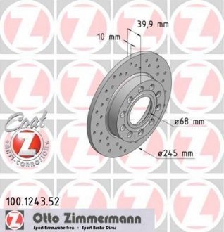 Гальмівний диск ZIMMERMANN 100124352