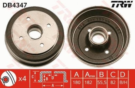 Гальмівний барабан TRW DB4347