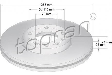 Гальмівний диск TOPRAN / HANS PRIES 205521 (фото 1)