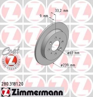 Гальмівний диск ZIMMERMANN 280318120 (фото 1)