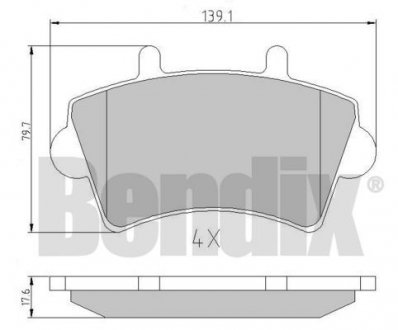 КОЛОДКИ ТОРМОЗНЫЕ RENAULT MASTER 98> ПЕРЕД БЕЗ ДАТЧИКА Bendix 510368