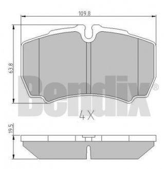 КОЛОДКИ ТОРМОЗНЫЕ IVECO DAILY 00> ЗАД БЕЗ ДАТЧИКА Bendix 511269