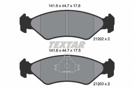 Гальмівні колодки, дискове гальмо (набір) TEXTAR 2120203