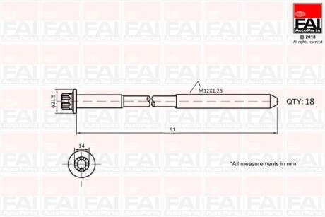 Болт головки цилиндра FAI B2101