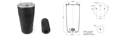 941MB Ресора пневматична APLUS 91221AP