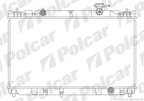 Радiатор охолодження Toyota Camry 01-06 (+/-AC) Polcar 813608-2