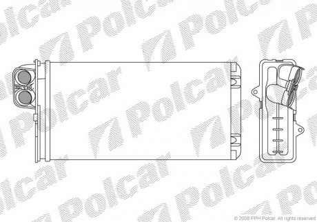 Радіатор пічки Citroen XM/Peugeot 605 89- Polcar 2330N8-1 (фото 1)