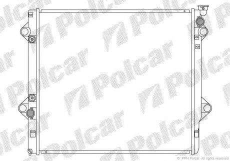 Радіатор охолодження 650x590x27 Toyota Land Cruiser Prado I (J120) 03-09 Polcar 819108-2 (фото 1)