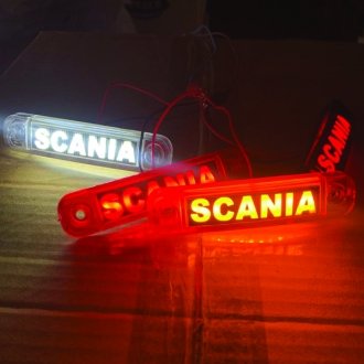 Габаритний світлодіодний ліхтар червоний 24В з написом Scania Турция L003024SKR