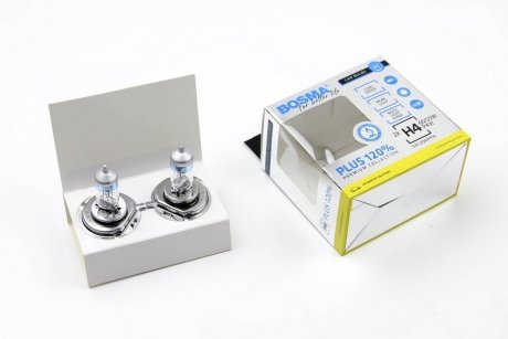 Автолампа H4 PLUS 120% 12V 60/55W P43T Упаковка 2шт BOSMA 5455