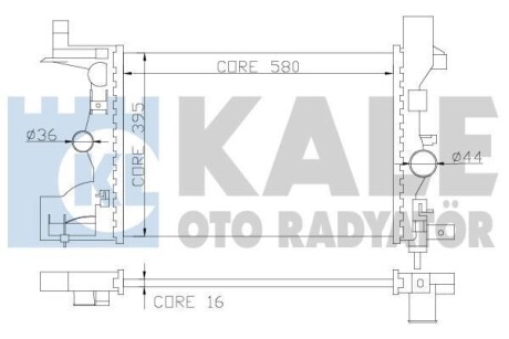 KALE OPEL Радиатор охлаждения Astra J,Zafira Tourer,Chevrolet Cruze 1.4/1.8 KALE OTO RADYATOR 349200