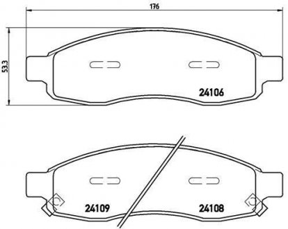 Гальмівні колодки, дискове гальмо (набір) BREMBO P58001 (фото 1)