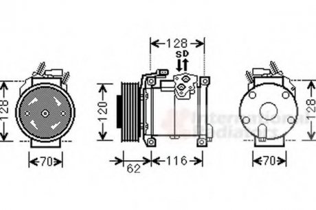 Компресор кондиціонера VAN WEZEL 0700K109