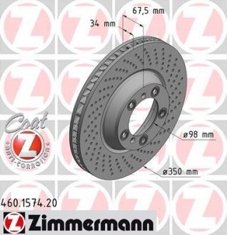 Гальмівний диск ZIMMERMANN 460157420