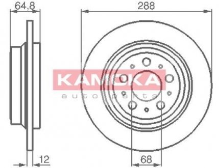 Гальмівний диск KAMOKA 1032158 (фото 1)