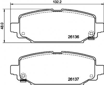Комплект гальмівних колодок задній TEXTAR 2613601 (фото 1)