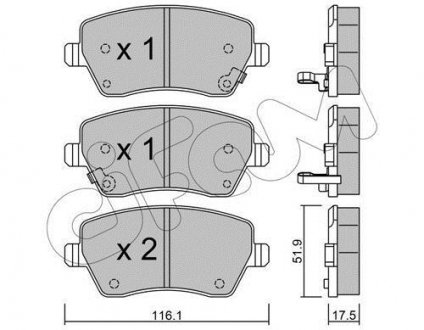 Гальмівні колодки перед. Nissan Micra 10-/Note 13- (TRW) CIFAM 8224852