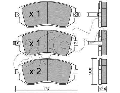 Гальмівні колодки перед. Subaru Impreza 02-/Forester 02- (akebono) CIFAM 8225000