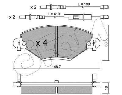 Гальмівні колодки перед. Citroen C5 01- (Bosch) CIFAM 8223310 (фото 1)