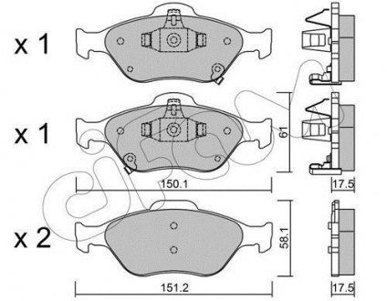 Гальмівні колодки перед. Toyota Yaris 05- (ATE) CIFAM 8223161