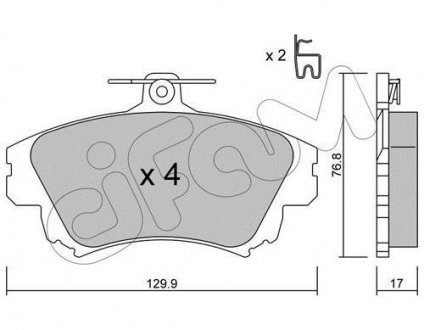 Гальмівні колодки перед S40/V40 95-04 CIFAM 8222860