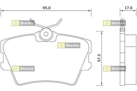 Комплект гальмівних колодок задній STARLINE BDS097 (фото 1)