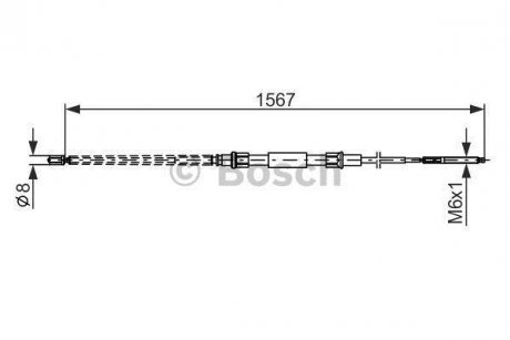 Трос ручного гальма BOSCH 1987482104 (фото 1)
