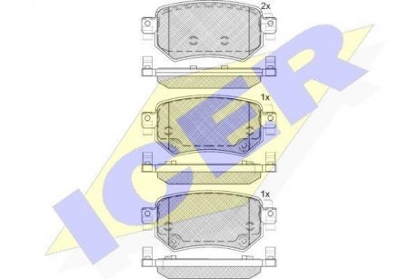 Комплект гальмівних колодок (дискових) ICER 182263 (фото 1)