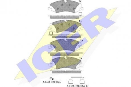 Комплект гальмівних колодок (дискових) ICER 181957-203 (фото 1)