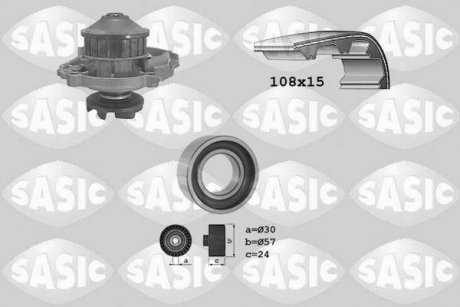 Насос води + комплект зубчатого ремня SASIC 3906014