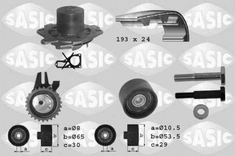 Насос води + комплект зубчатого ремня SASIC 3906008