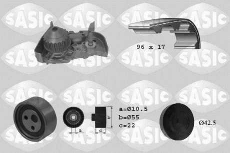 Насос води + комплект зубчатого ремня SASIC 3904023