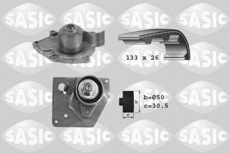 Насос води + комплект зубчатого ремня SASIC 3904004