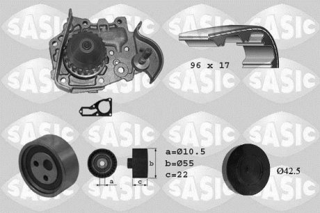 Насос води + комплект зубчатого ремня SASIC 3904005