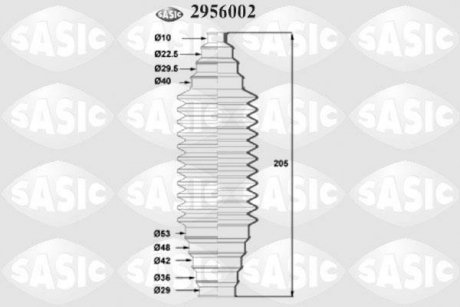 Пильовик кермової рейки SASIC 2956002