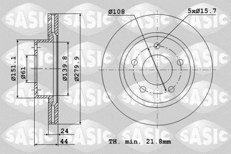 Гальмівний диск SASIC 6104036 (фото 1)