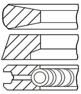 КІЛЬЦЯ ПОРШНЕВІ O132MM 3.5-2.5-3.5 MB ACTROS MP4/MP5/ANTOS/AROCS, SETRA 400/500 OM471.900-OM471.937 >2011 GOETZE ENGINE 08-440600-00