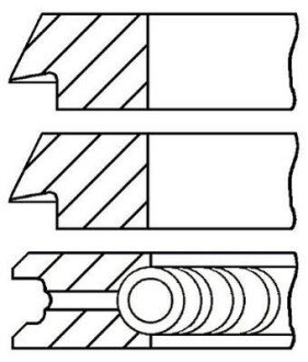 КІЛЬЦЯ ПОРШНЕВІ STD O75ММ 2-2-4 DAF CF75/CF85/XF95 GOETZE ENGINE 08-325400-00